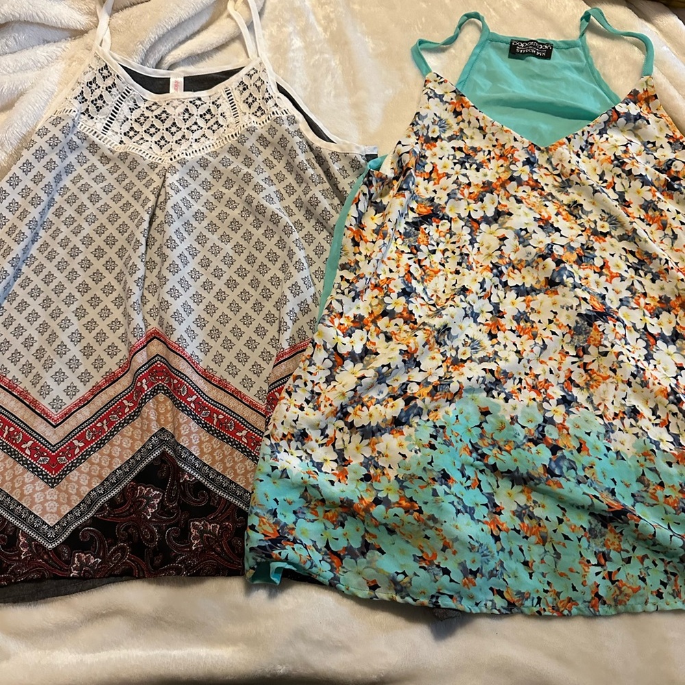 ***SOLD***Xhilaration Women's Camisoles in Black and Blue Floral